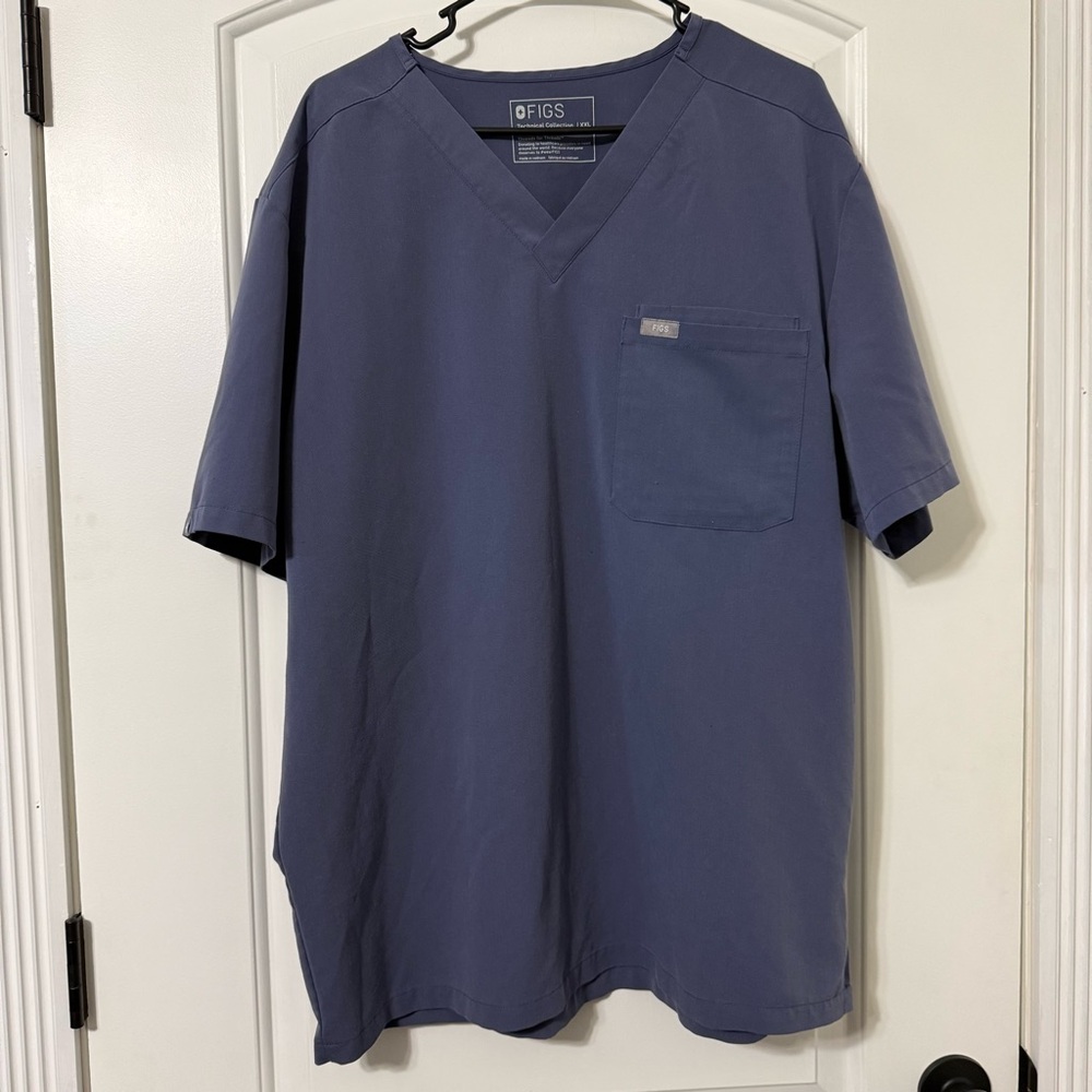 Figs Technical Collection Scrub Top Size XXL Blue Gray Color